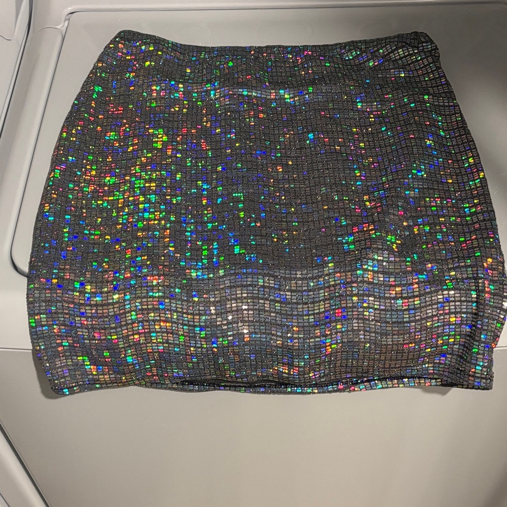 Holographic Sequin Skirt